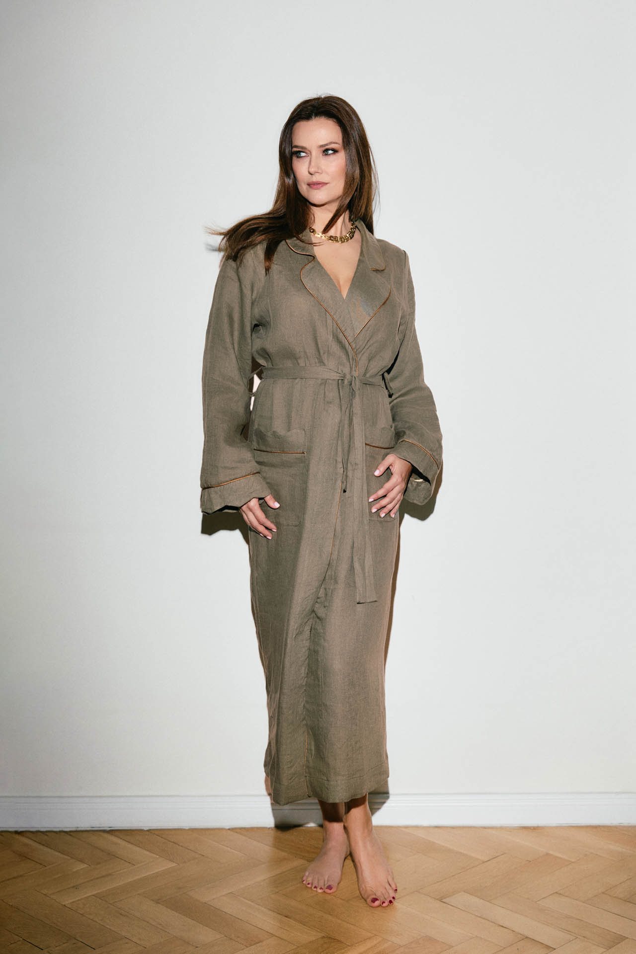 Baobaden szlafrok Salomea khaki